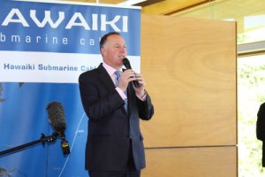 NZ Prime Minister John Key after launching the Hawaiki cable project site, which will probably go down as the last big project that Mr Key launched as PM ahead of his resignation surprise this week. 